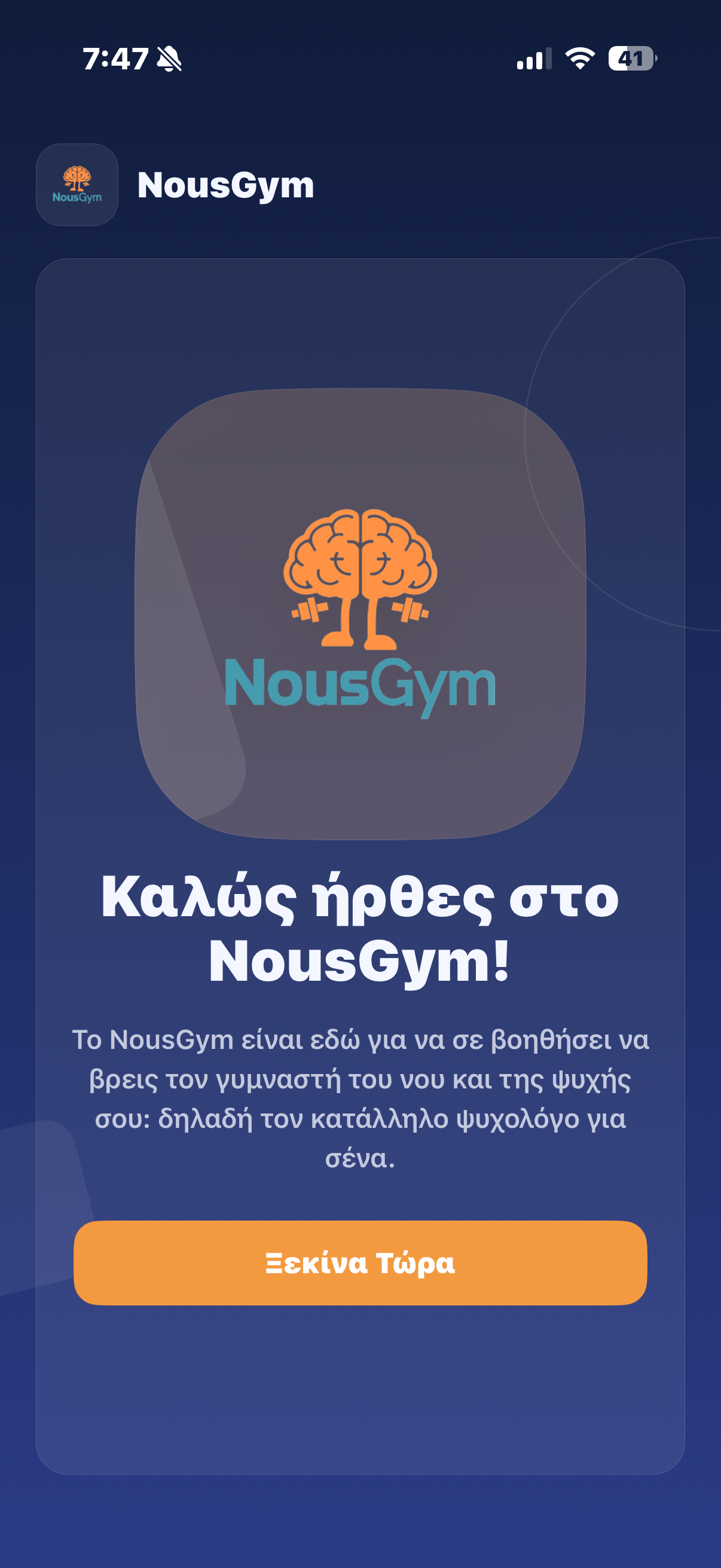 NousGym App Interface